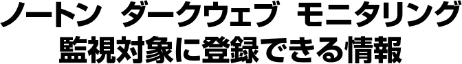 ノートン ダークウェブ モニタリング 監視対象に登録できる情報